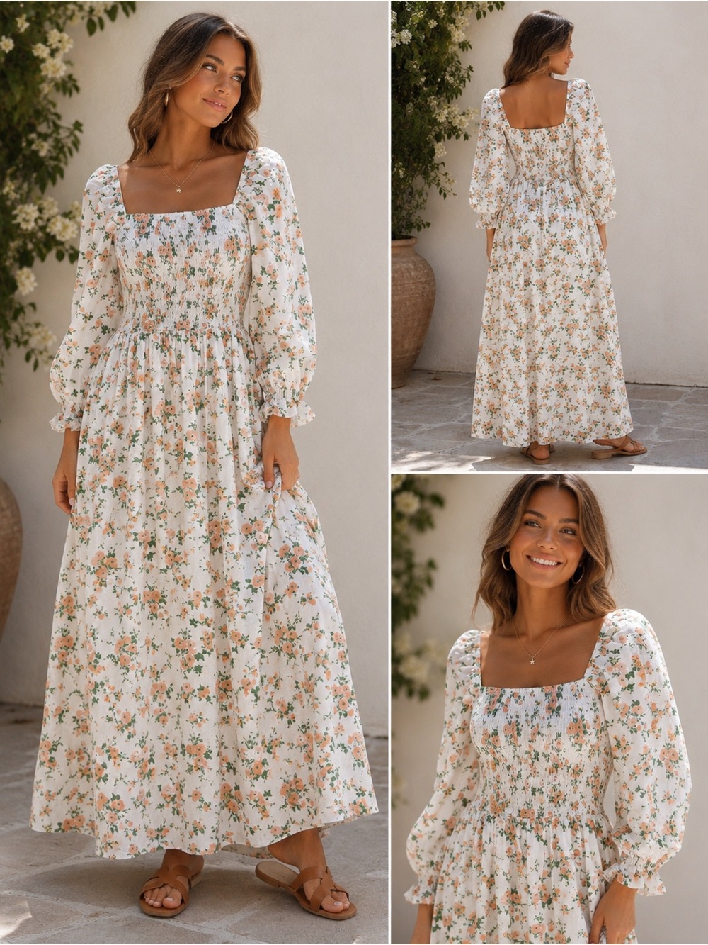 ASOS Floral Smocked Maxi Dress | Size 4 | Cottagecore Prairie Boho